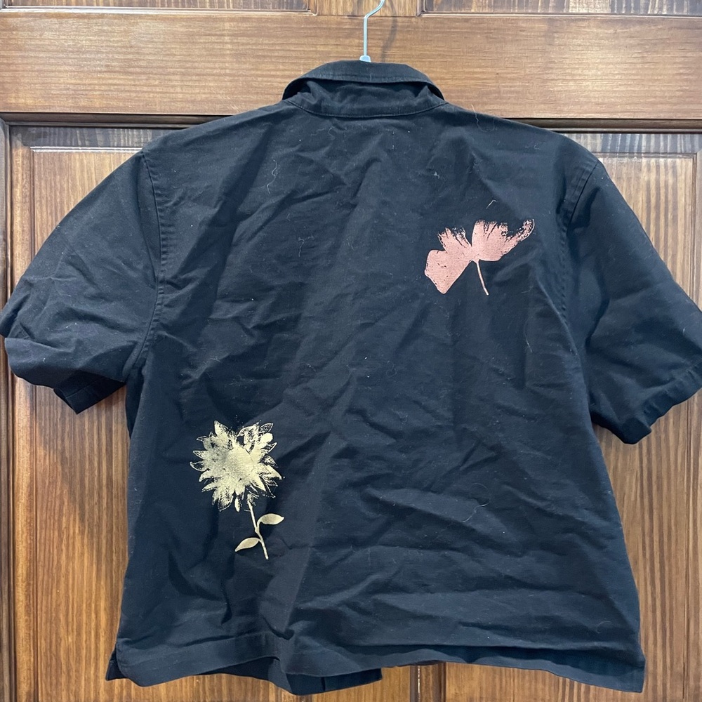 Roark Idle Camp Shirt - Black Short-Sleeve Shirt with Nature-Inspired Prints